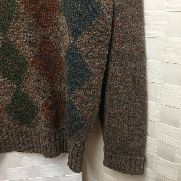 Vintage Alan Paine shetland wool argyle sweater 40" small - Picture 8 of 11